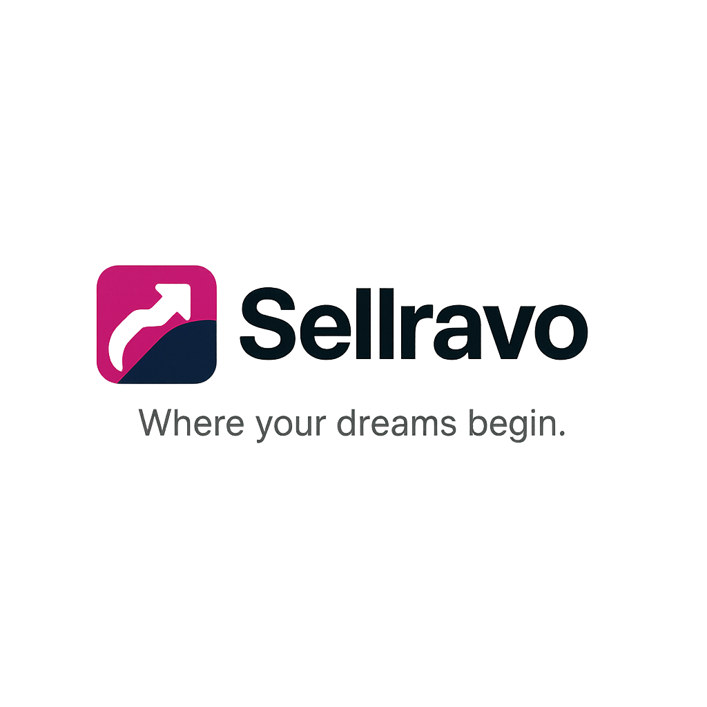 Sellravo logo and tagline